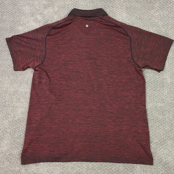 Lululemon Metal Vent Tech Polo Shirt Men's XXL Burgundy Red Golf Performance - Picture 4 of 10